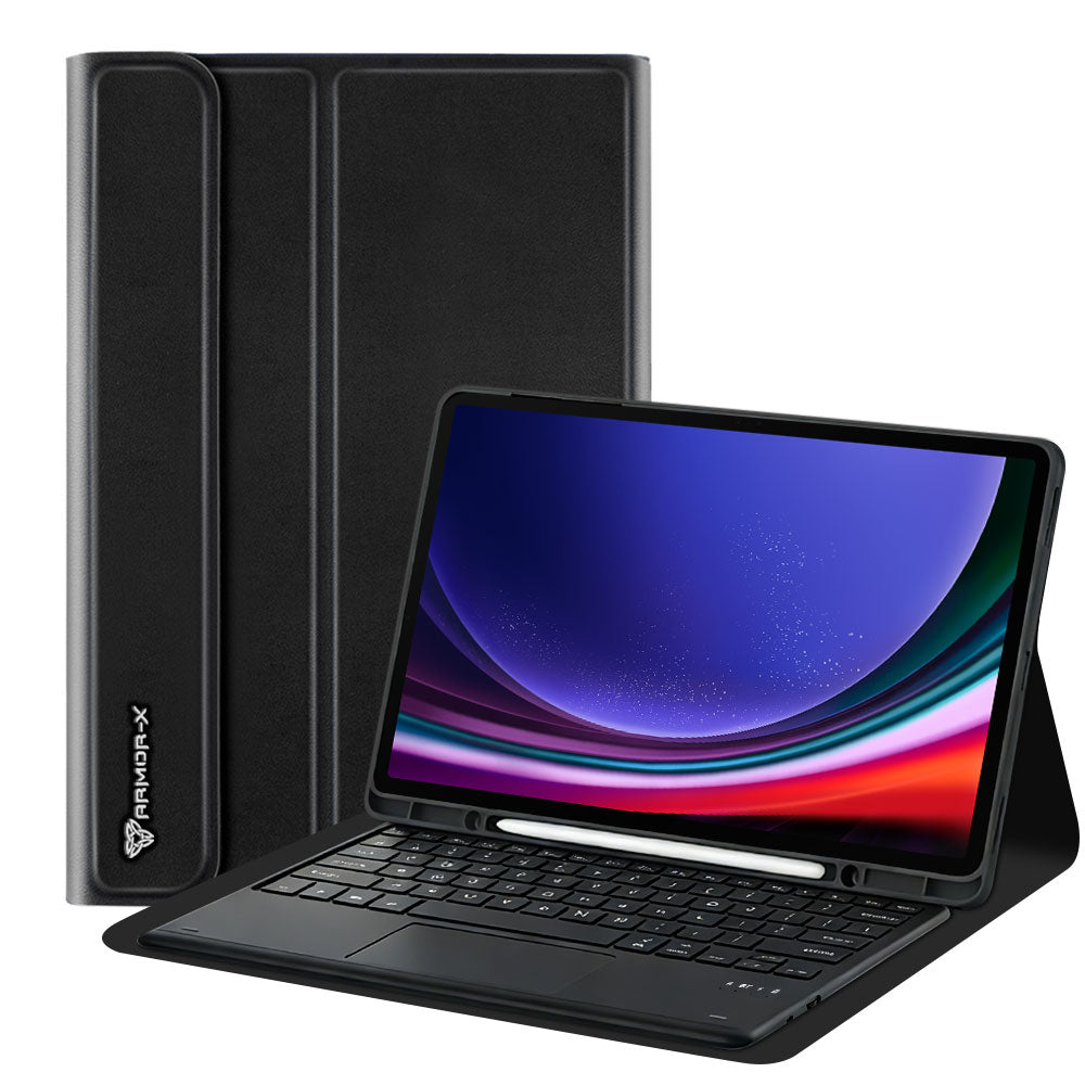 HKV-SS-X810 | Samsung Galaxy Tab S9+ S9 Plus SM-X810 / X816 / X818 | Detachable Keyboard Case with PU leather Folio Cover
