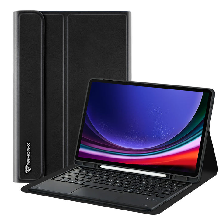 HKV-SS-X810 | Samsung Galaxy Tab S9+ S9 Plus SM-X810 / X816 / X818 | Detachable Keyboard Case with PU leather Folio Cover
