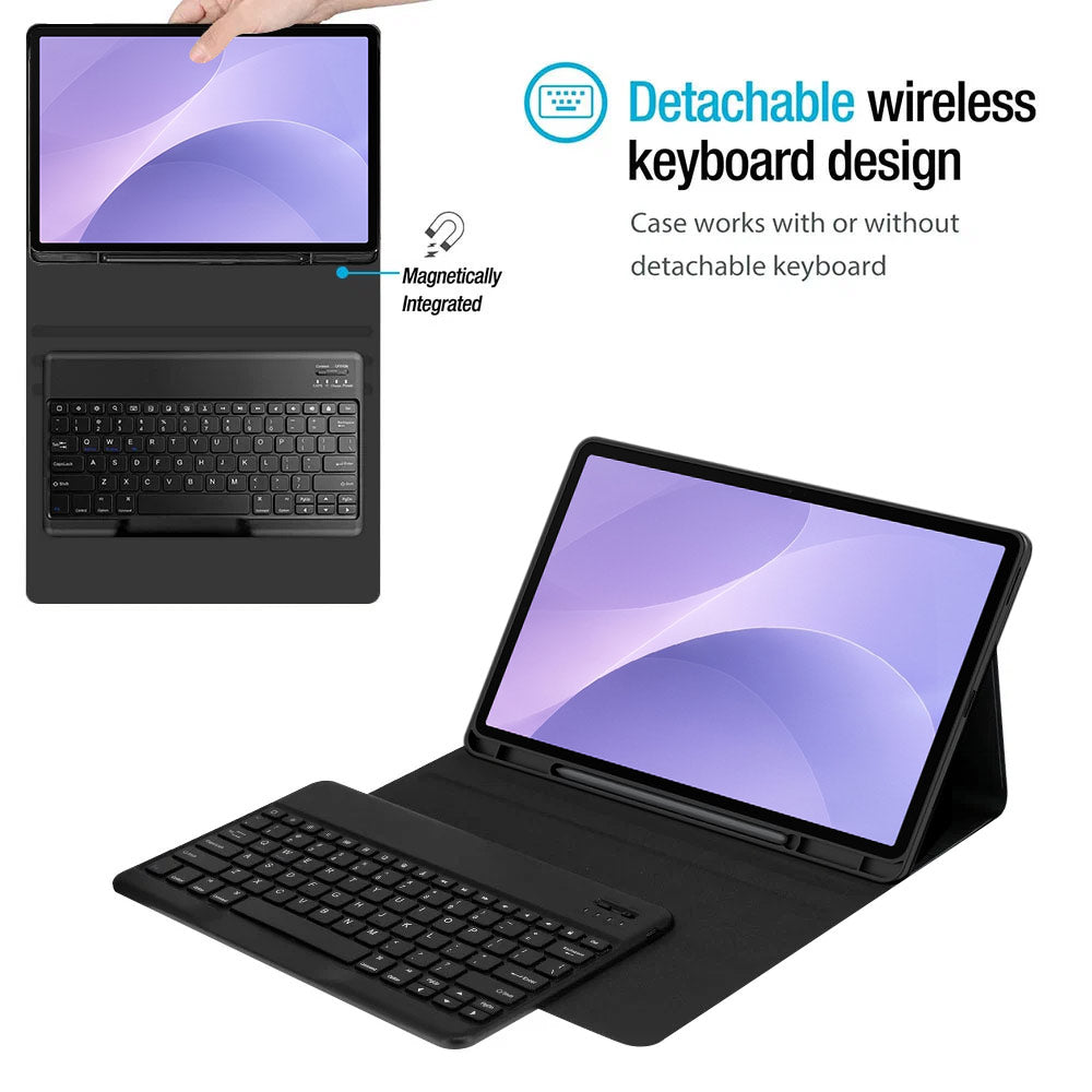 ARMOR-X Samsung Galaxy Tab S12+ S12 Plus SM-X840 / X846 shockproof case, impact protection cover. Shockproof case with magnetic detachable wireless keyboard.