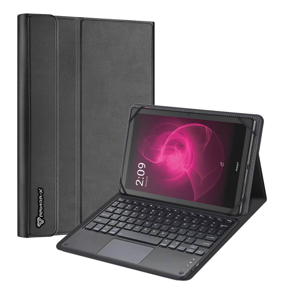HKV-TCL-10MAX | T-Mobile REVVL Tab 5G | Detachable Keyboard Case with PU leather Folio Cover