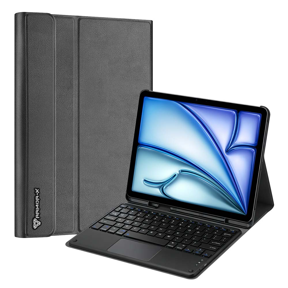 HKV-iPad-A5 | iPad Air 11 (M2) / (M3) / (M4) | Detachable Keyboard Case with PU leather Folio Cover