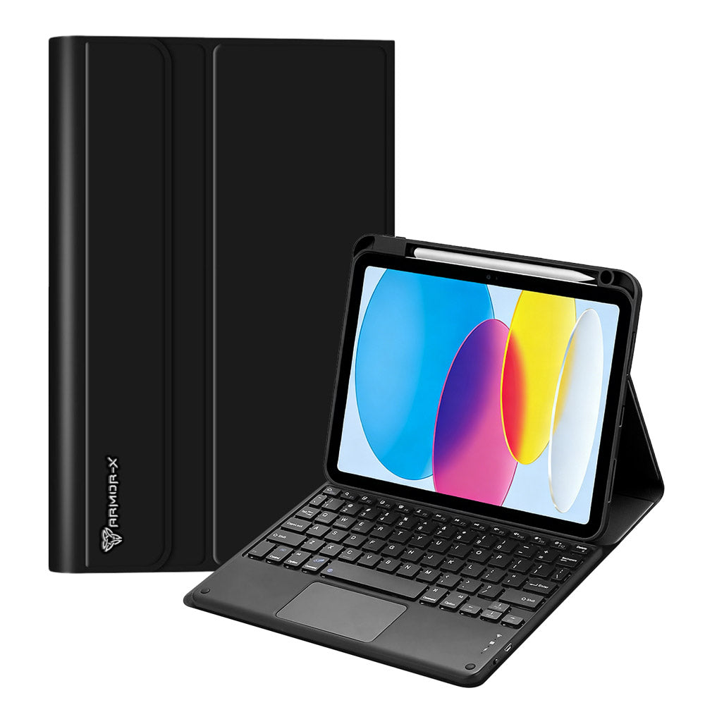 HKV-iPad-N5 | iPad 10.9 (10th Gen.) | Detachable Keyboard Case with PU leather Folio Cover