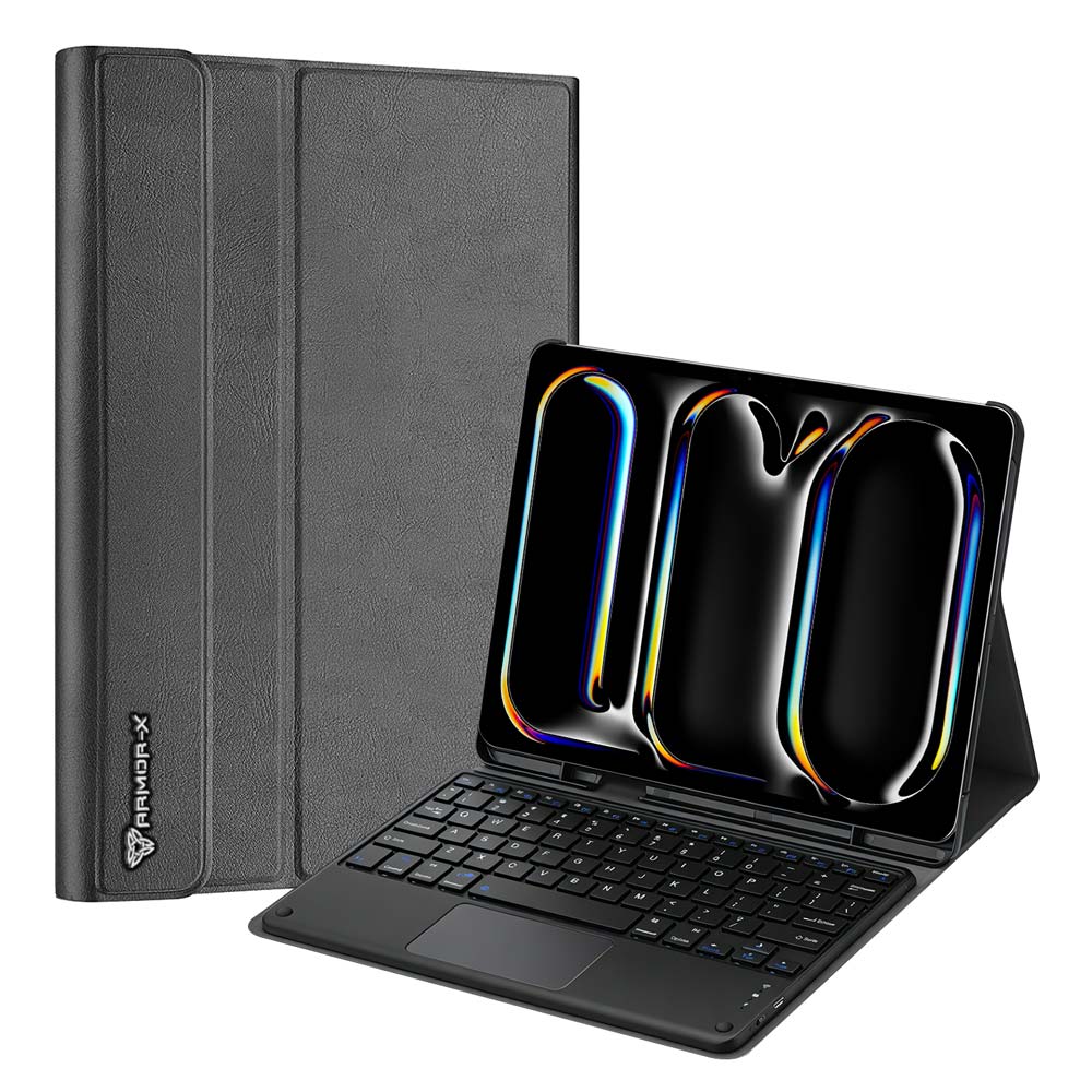 HKV-iPad-PR11 | iPad Pro 11 (M4) / (M5) | Detachable Keyboard Case with PU leather Folio Cover