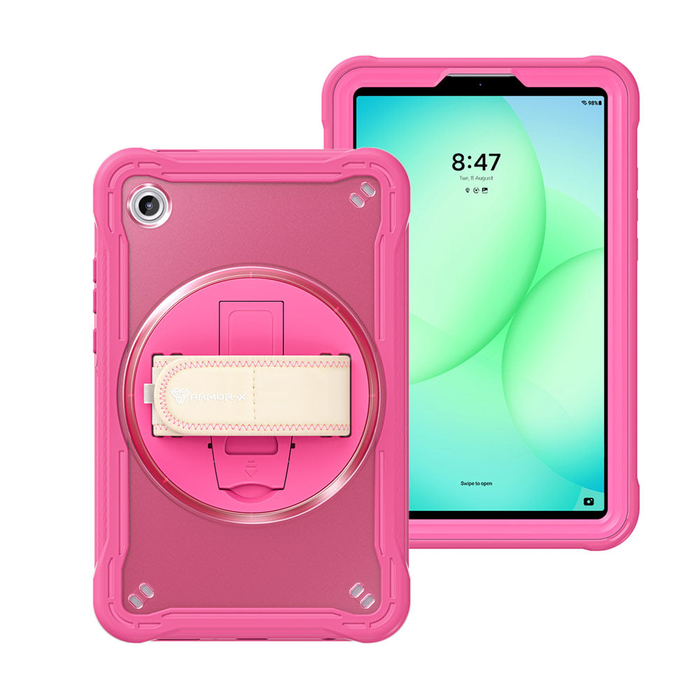 HLN-SS-X135 | Samsung Galaxy Tab A11 ( 8.7" ) SM-X130 / SM-X133 / SM-X135 | 2 Layers Protective Rugged Case with Hand Strap and Kick-stand