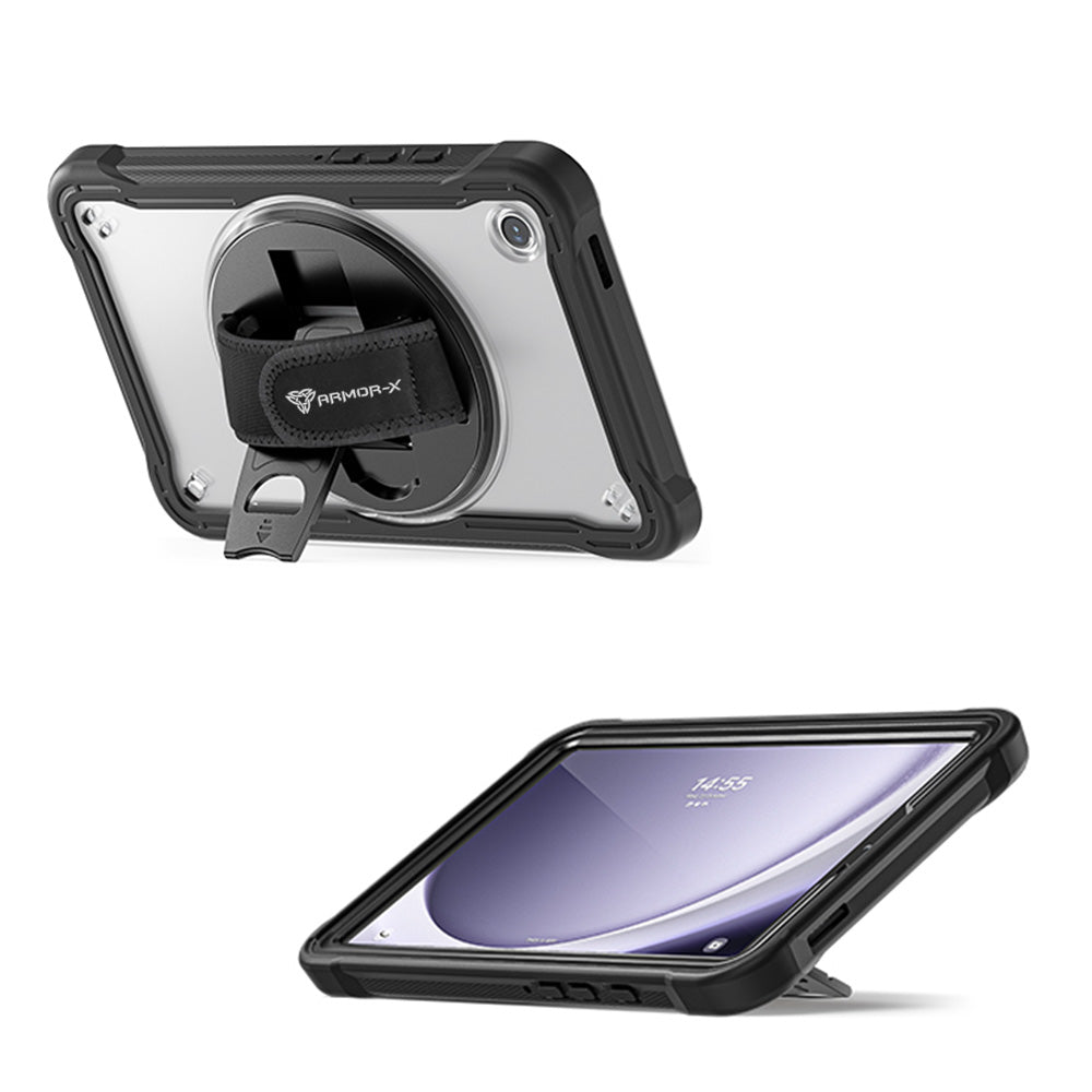 ARMOR-X Samsung Galaxy Tab A11 ( 8.7" ) SM-X133 / SM-X135 case with kick stand. Hand free typing, drawing, video watching.