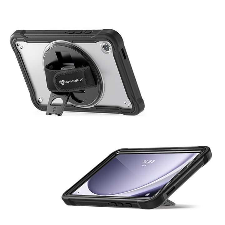 ARMOR-X Samsung Galaxy Tab A11 ( 8.7" ) SM-X133 / SM-X135 case with kick stand. Hand free typing, drawing, video watching.