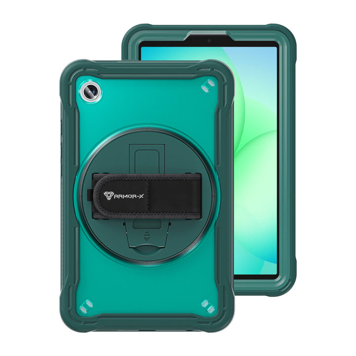 ARMOR-X Samsung Galaxy Tab A11 ( 8.7" ) SM-X133 / SM-X135 shockproof case, impact protection cover with hand strap and kick stand. One-handed design for your workplace.