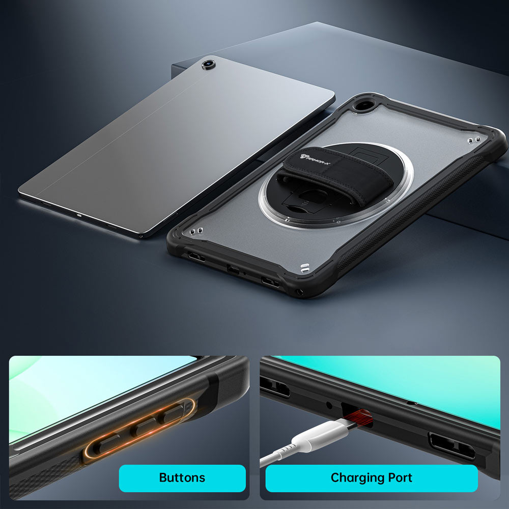 ARMOR-X Samsung Galaxy Tab A11+ A11 Plus ( 11" ) SM-X230 / SM-X235 / SM-X236 / SM-X238 shockproof case. Precise cutouts and tactile buttons ensure quick access and feedback.