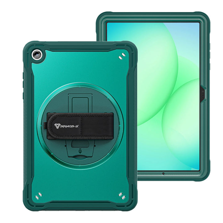 HLN-SS-X230 | Samsung Galaxy Tab A11+ A11 Plus ( 11" ) SM-X230 / SM-X235 / SM-X236 / SM-X238 | 2 Layers Protective Rugged Case with Hand Strap and Kick-stand