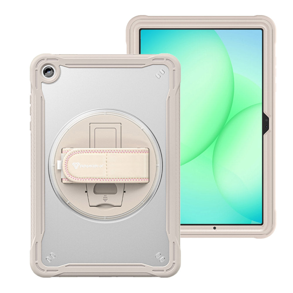 HLN-SS-X230 | Samsung Galaxy Tab A11+ A11 Plus ( 11" ) SM-X230 / SM-X235 / SM-X236 / SM-X238 | 2 Layers Protective Rugged Case with Hand Strap and Kick-stand