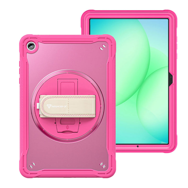 HLN-SS-X230 | Samsung Galaxy Tab A11+ A11 Plus ( 11" ) SM-X230 / SM-X235 / SM-X236 / SM-X238 | 2 Layers Protective Rugged Case with Hand Strap and Kick-stand