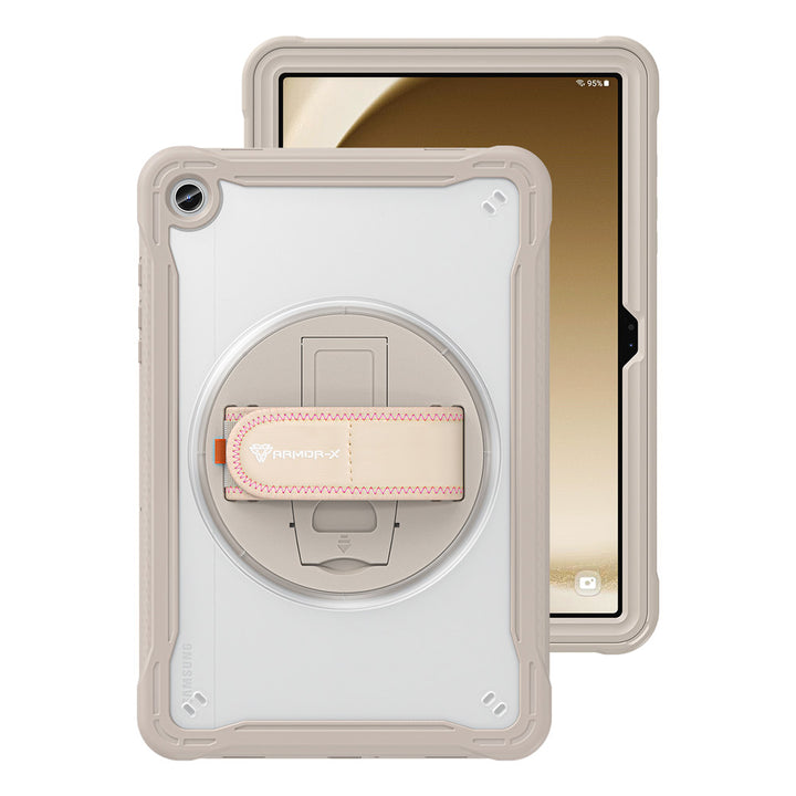 HLN-SS-X230 | Samsung Galaxy Tab A11+ A11 Plus ( 11" ) SM-X230 / SM-X235 / SM-X236 | 2 Layers Protective Rugged Case with Hand Strap and Kick-stand