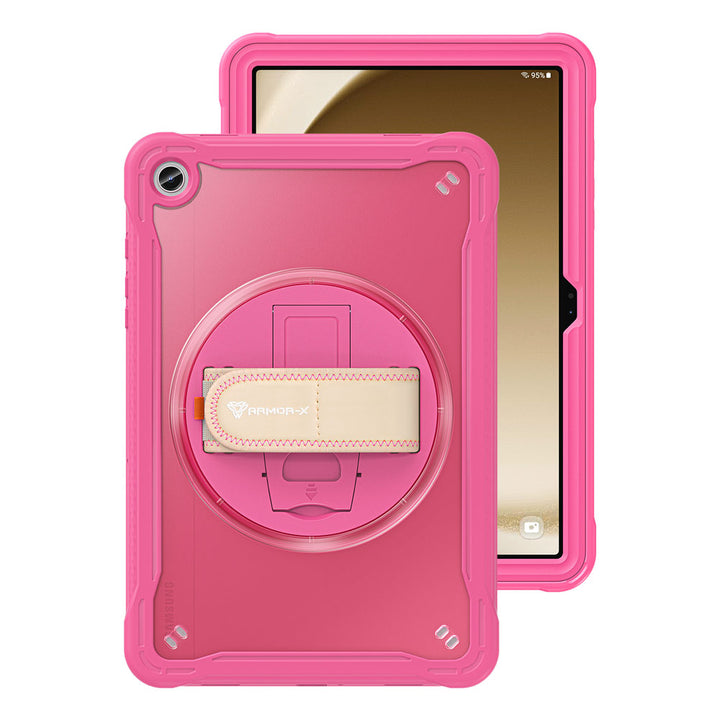 HLN-SS-X230 | Samsung Galaxy Tab A11+ A11 Plus ( 11" ) SM-X230 / SM-X235 / SM-X236 | 2 Layers Protective Rugged Case with Hand Strap and Kick-stand