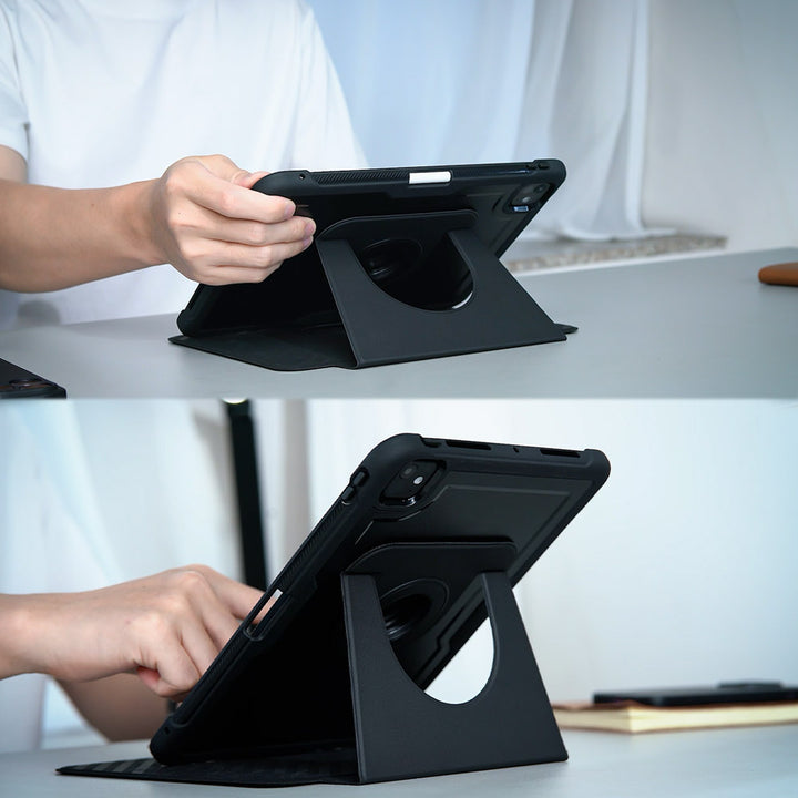 HMC-iPad-N5 | iPad 11-Inch (11th Gen / A16) / iPad 10.9 (10th Gen.) | Detachable 360 Degree Rotating Smart Folio Case & PU Leather Cover