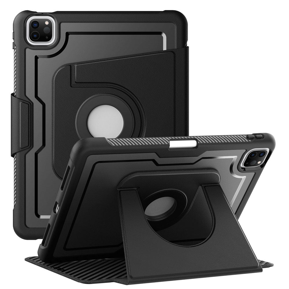 HMC-iPad-A5 | iPad Air 11 (M2) (M3) / Air 4 2020 / Air 5 2022 / Pro 11 ( 1st / 2nd / 3rd / 4th Gen. ) 2018 / 2020 / 2021 / 2022 | Detachable 360 Degree Rotating Smart Folio Case & PU Leather Cover