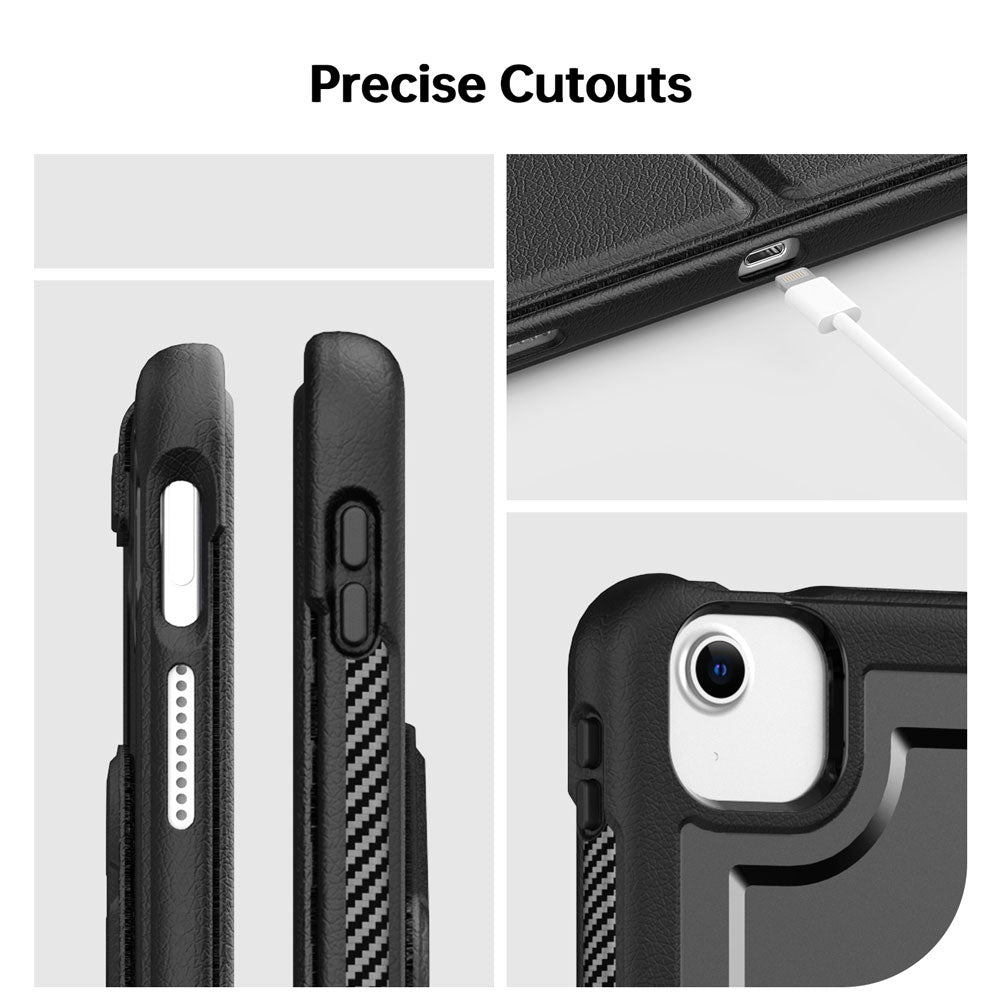 HMC-iPad-A6 | iPad Air 13 (M2) (M3) / Pro 12.9 ( 3rd / 4th / 5th / 6th Gen. ) 2018 / 2020 / 2021 / 2022 | Detachable 360 Degree Rotating Smart Folio Case & PU Leather Cover