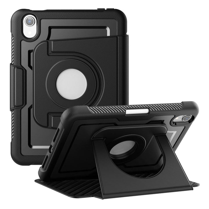 ARMOR-X Apple iPad mini 6 / mini (A17 Pro) Detachable 360 Degree Rotating Smart Folio Case & PU Leather Cover.