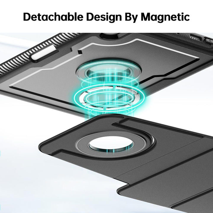 HMC-iPad-M6 | iPad mini (A17 Pro) | Detachable 360 Degree Rotating Smart Folio Case & PU Leather Cover