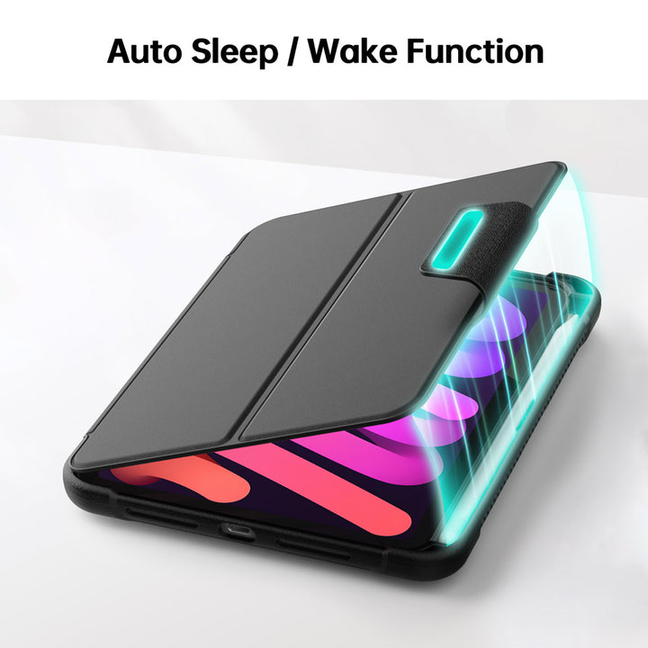 HMC-iPad-M6 | iPad mini (A17 Pro) | Detachable 360 Degree Rotating Smart Folio Case & PU Leather Cover