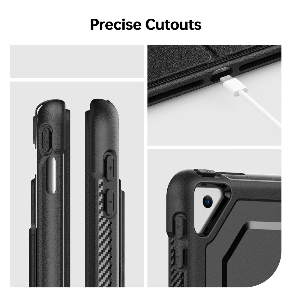 HMC-iPad-N3 | iPad 10.2 (7th & 8th & 9th Gen.) 2019 2020 2021 / Air (3rd Gen.) 2019 / Pro 10.5 2017 | Detachable 360 Degree Rotating Smart Folio Case & PU Leather Cover