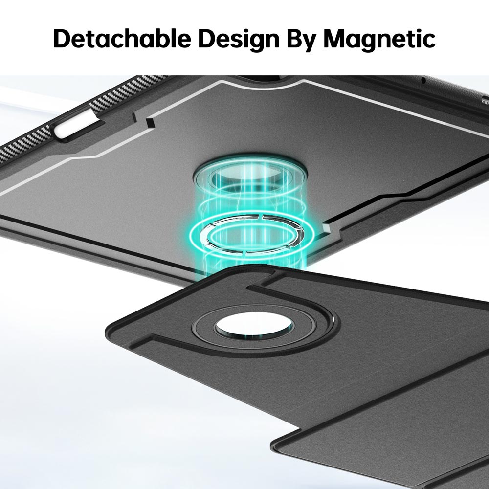 HMC-iPad-PR10 | iPad Pro 13 (M4) / (M5) | Detachable 360 Degree Rotating Smart Folio Case & PU Leather Cover