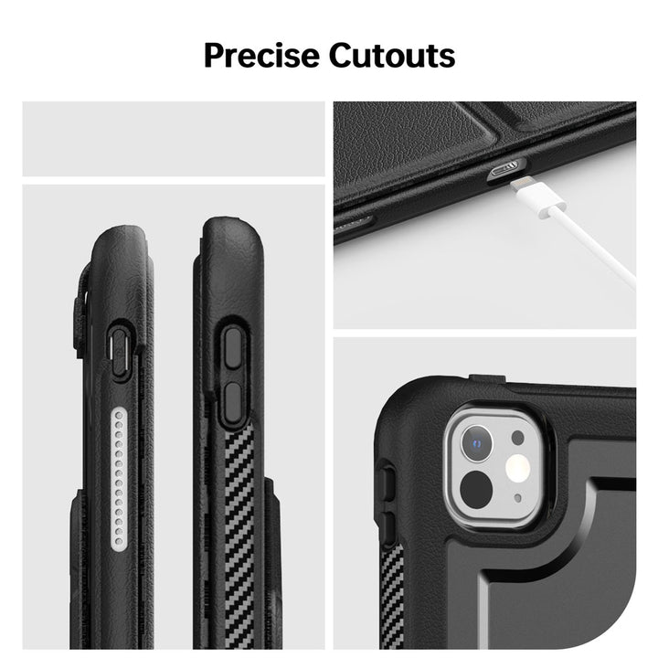 HMC-iPad-PR11 | iPad Pro 11 (M4) / (M5) | Detachable 360 Degree Rotating Smart Folio Case & PU Leather Cover