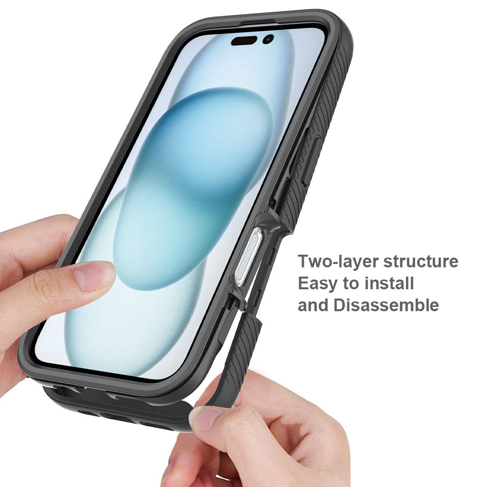 ARMOR-X iPhone 16 shockproof cases. Military-Grade Rugged Design with best drop proof protection. Two-layer structure, easy to install and disassemble.