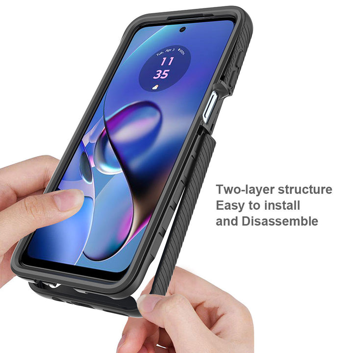ARMOR-X Motorola Moto G54 5G shockproof cases. Military-Grade Rugged Design with best drop proof protection. Two-layer structure, easy to install and disassemble.