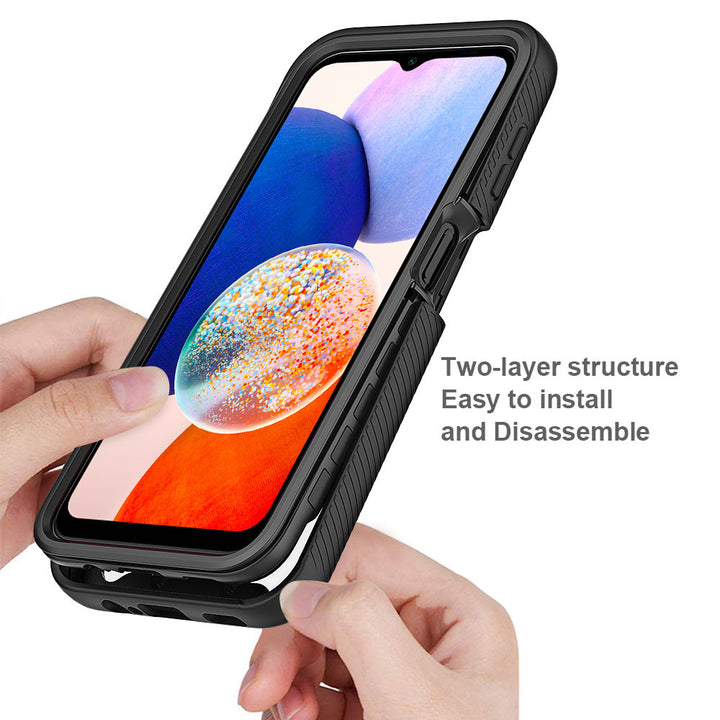 ARMOR-X Samsung Galaxy A14 5G SM-A146 / A14 4G SM-A145 shockproof cases. Military-Grade Rugged Design with best drop proof protection. Two-layer structure, easy to install and disassemble.