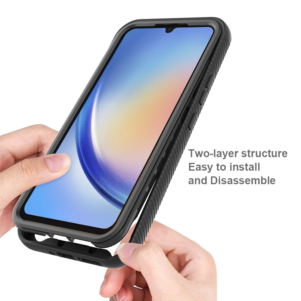 ARMOR-X Samsung Galaxy A34 5G SM-A346 shockproof cases. Military-Grade Rugged Design with best drop proof protection. Two-layer structure, easy to install and disassemble.