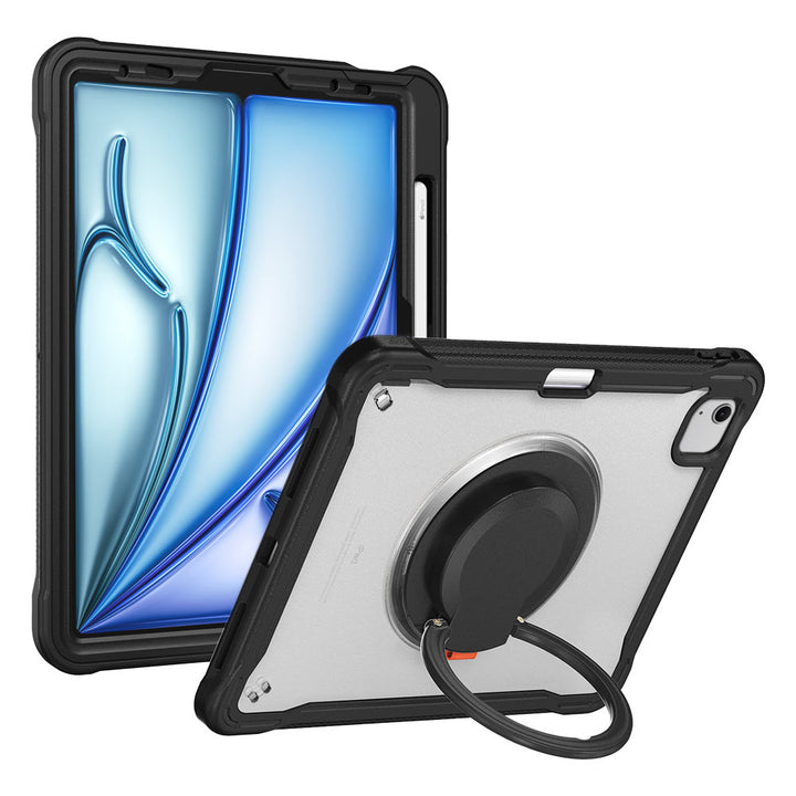 ARMOR-X APPLE iPad Air 11 ( M2 ) shockproof case, impact protection cover. Rugged case with kick stand. Hand free typing, drawing, video watching.