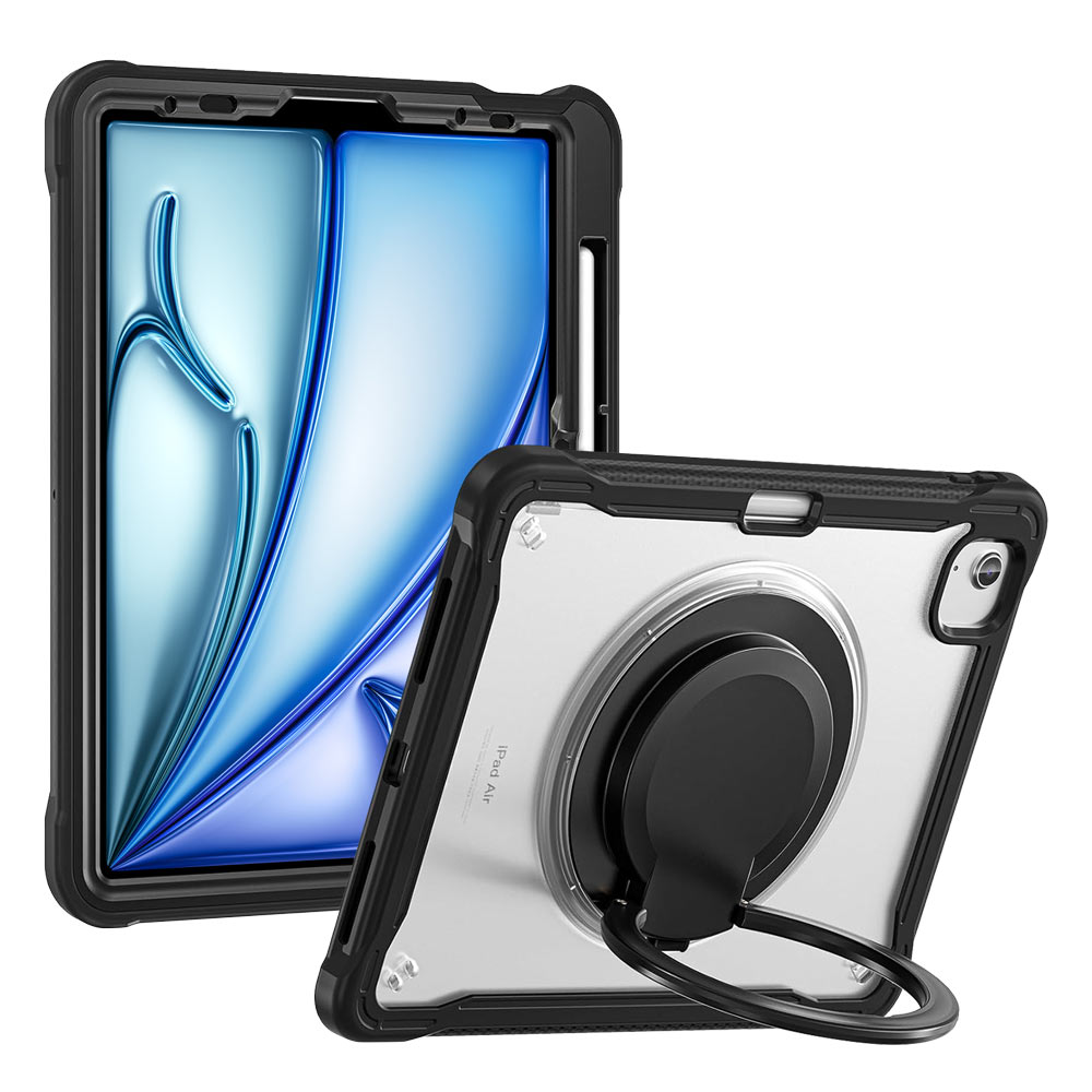 ARMOR-X APPLE iPad Air 11 (M2) / (M3) / (M4) shockproof case, impact protection cover. Rugged case with kick stand. Hand free typing, drawing, video watching.
