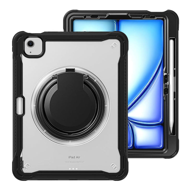 ARMOR-X APPLE iPad Air 11 (M2) / (M3) / (M4) shockproof case, impact protection cover. Rugged case with kick stand. Hand free typing, drawing, video watching.