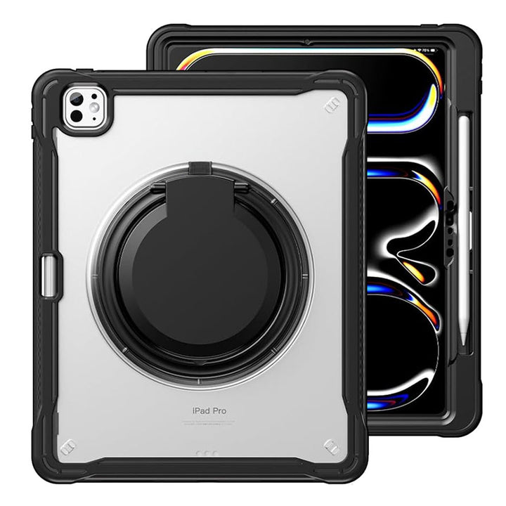 ARMOR-X APPLE iPad Pro 13 (M4) / (M5) shockproof case, impact protection cover. Rugged case with kick stand. Hand free typing, drawing, video watching.