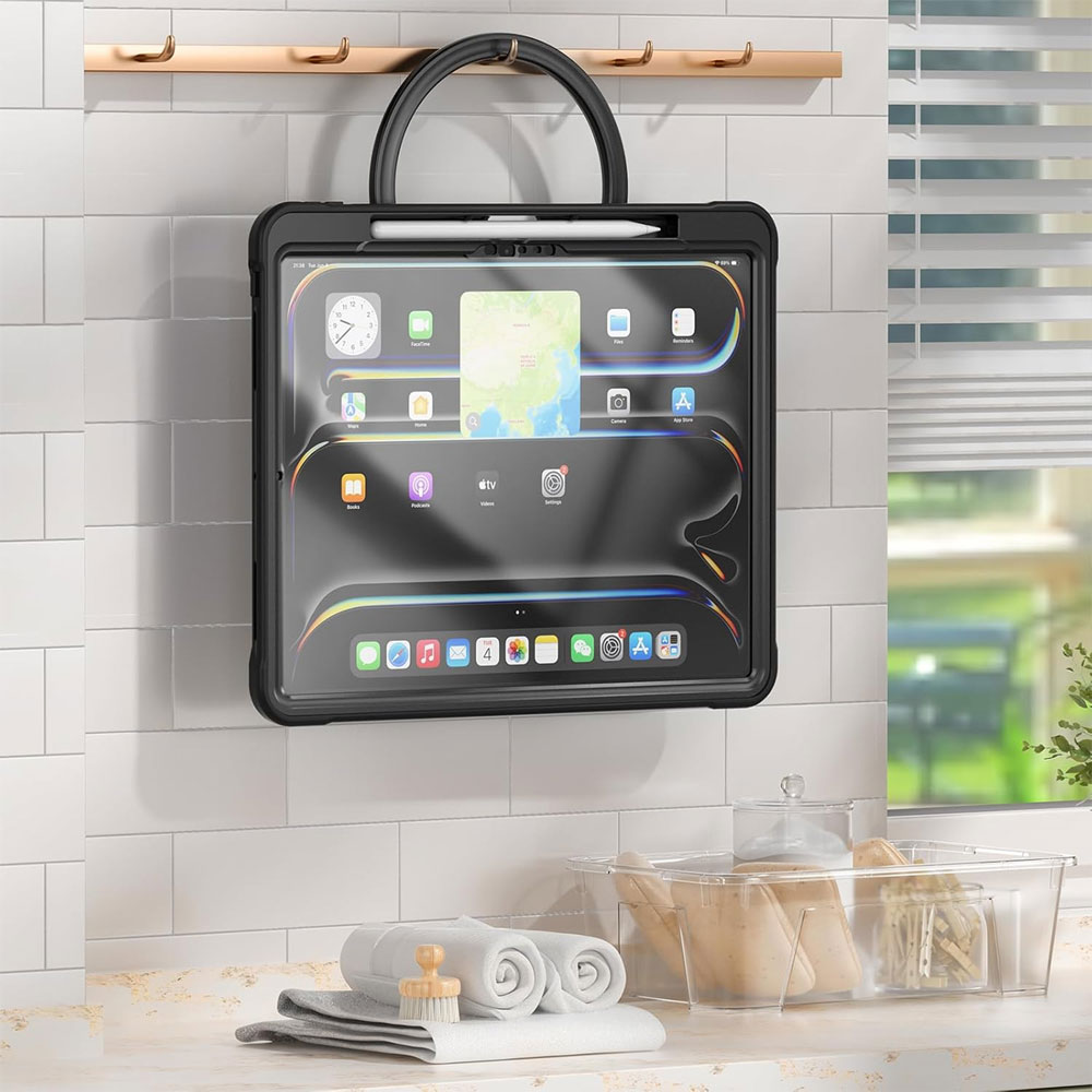 ARMOR-X APPLE iPad Pro 13 (M4) / (M5) shockproof case. Rugged case with folding grip.