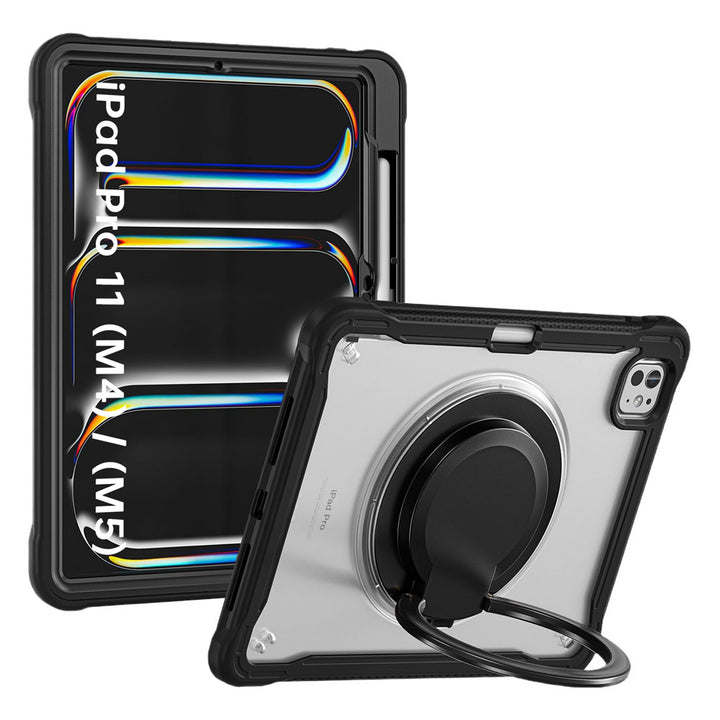 ARMOR-X APPLE iPad Pro 11 (M4) / (M5) shockproof case, impact protection cover. Rugged case with kick stand. Hand free typing, drawing, video watching.