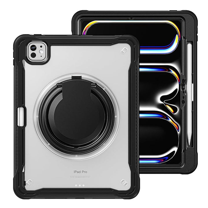 ARMOR-X APPLE iPad Pro 11 (M4) / (M5) shockproof case, impact protection cover. Rugged case with kick stand. Hand free typing, drawing, video watching.