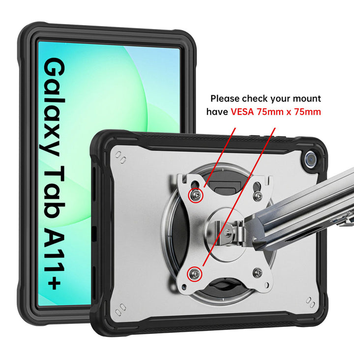 HVN-SS-X230 | Samsung Galaxy Tab A11+ A11 Plus ( 11" ) SM-X230 / SM-X235 / SM-X236 / SM-X238 | 2 Layers Protective Rugged Case with VESA 75x75mm Mounting Holes &amp; Kick-stand