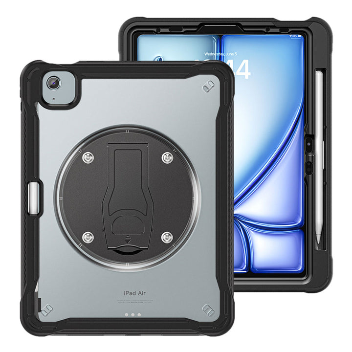 ARMOR-X iPad Air 11 ( M2 ) shockproof case, impact protection cover with VESA 75x75mm Mounting Holes & Kick-stand. 