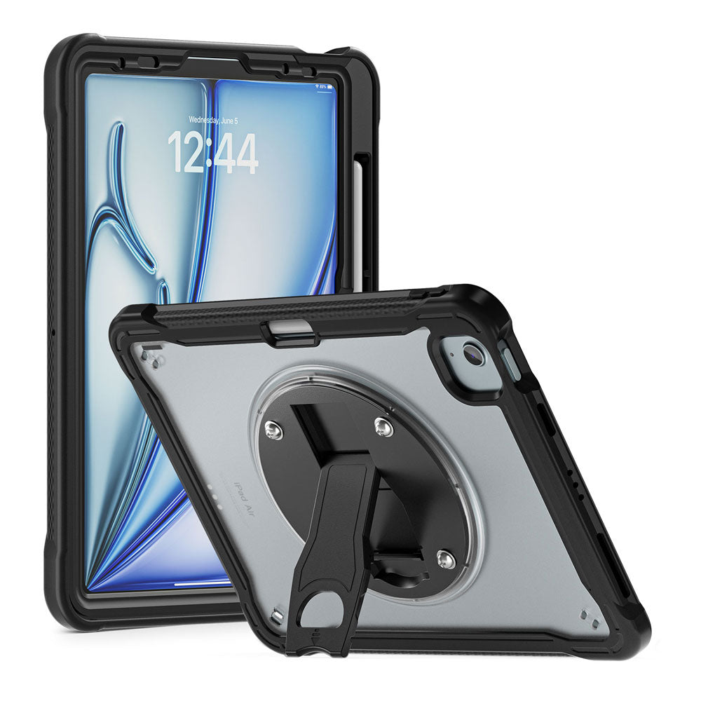 HVN-iPad-A5 | iPad Air 11 ( M2 ) | 2 Layers Protective Rugged Case with VESA 75x75mm Mounting Holes & Kick-stand