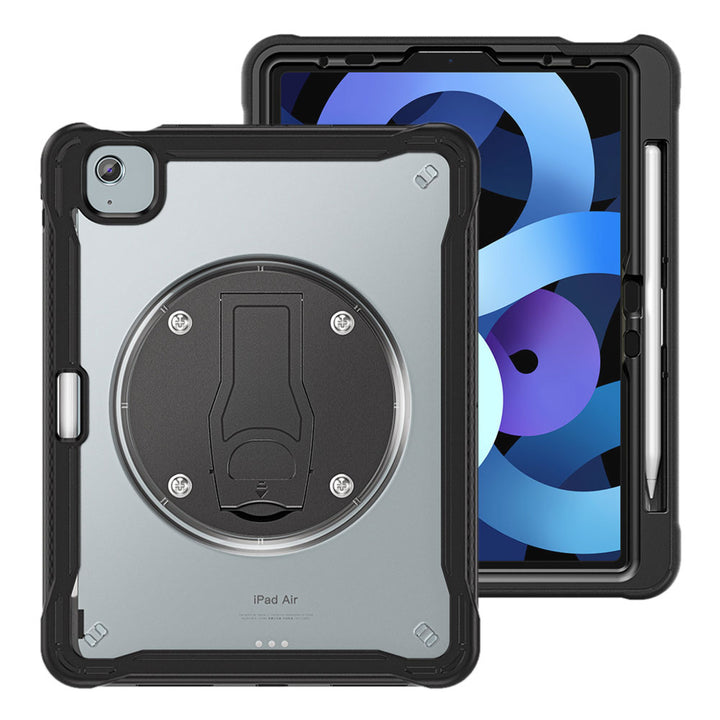 ARMOR-X iPad Air 4 2020 / iPad Air 5 2022 shockproof case, impact protection cover with VESA 75x75mm Mounting Holes & Kick-stand. 