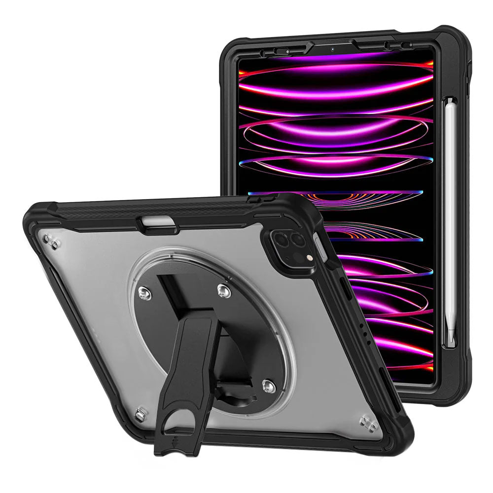 HVN-iPad-PR11 | iPad Pro 11 ( M4 ) | 2 Layers Protective Rugged Case with VESA 75x75mm Mounting Holes & Kick-stand