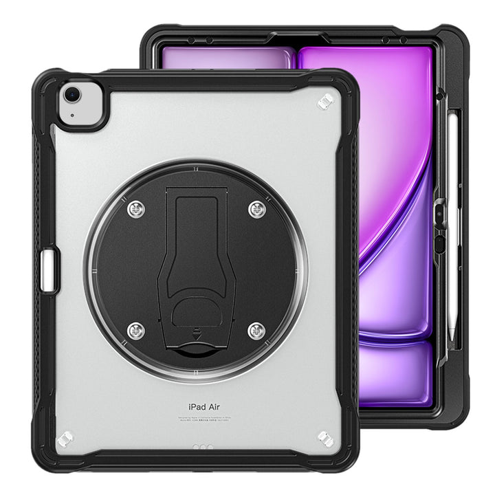 ARMOR-X iPad Air 13 ( M2 ) shockproof case, impact protection cover with VESA 75x75mm Mounting Holes & Kick-stand. 