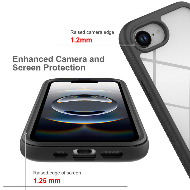 ARMOR-X APPLE iPhone 17e / 16e shockproof cases. Raised screen edge for camera and screen protection.