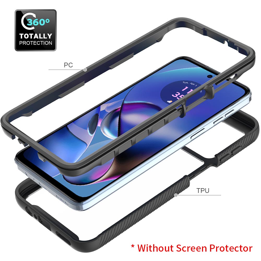 Custodia Portafoglio Per Motorola Moto G54 5G / G54 Power - Pelle PU Con 3 Slot Per Carte, Chiusura Magnetica E Funzione Supporto - Blu