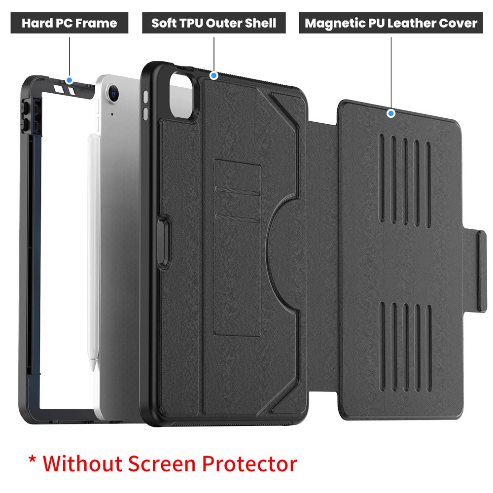 JCV-iPad-A5 | iPad Air 11 ( M2 ) | Shockproof Full Protective Case with Magnetic Stand & Card Slots