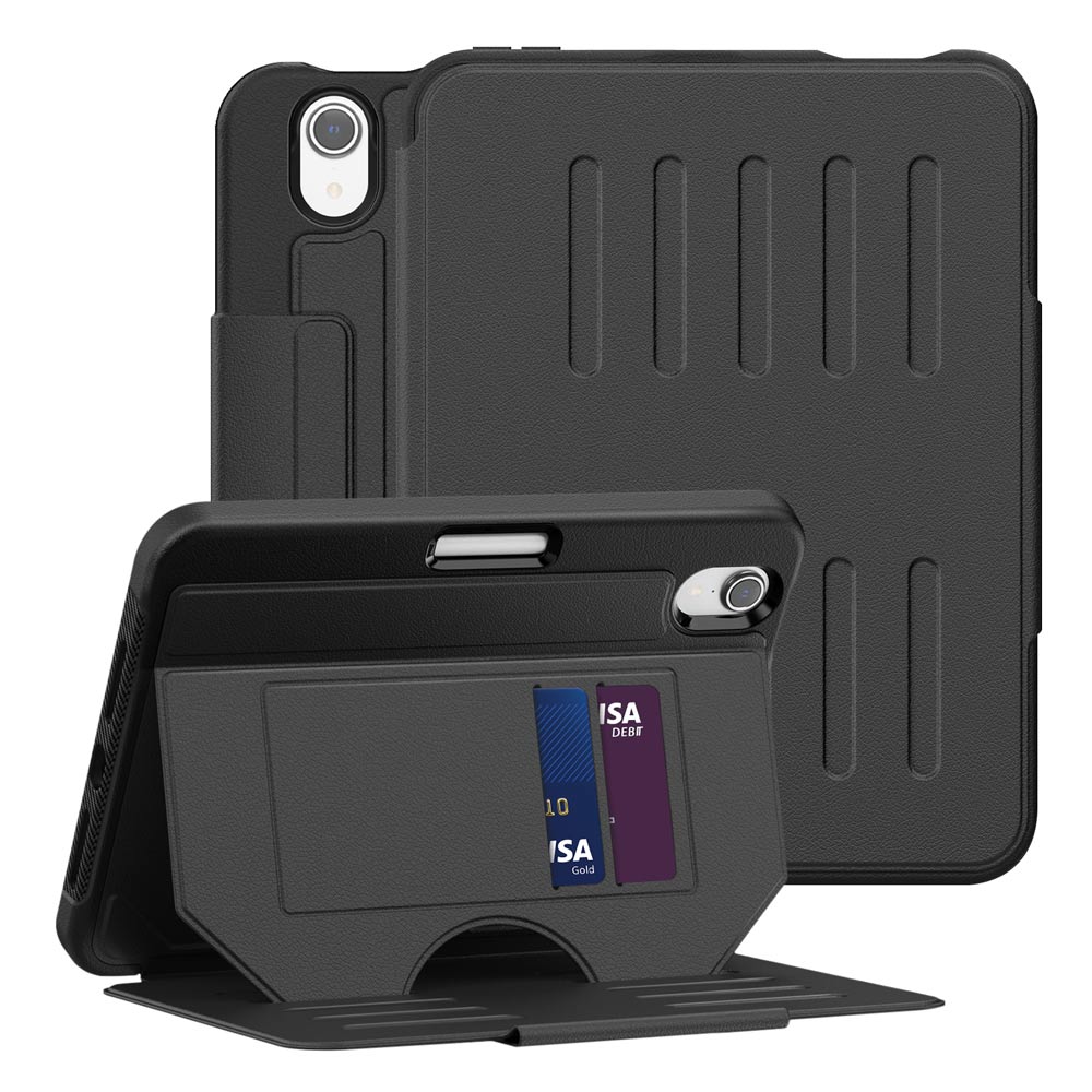 ARMOR-X iPad mini 6 shockproof full protective case with magnetic stand & card slots.