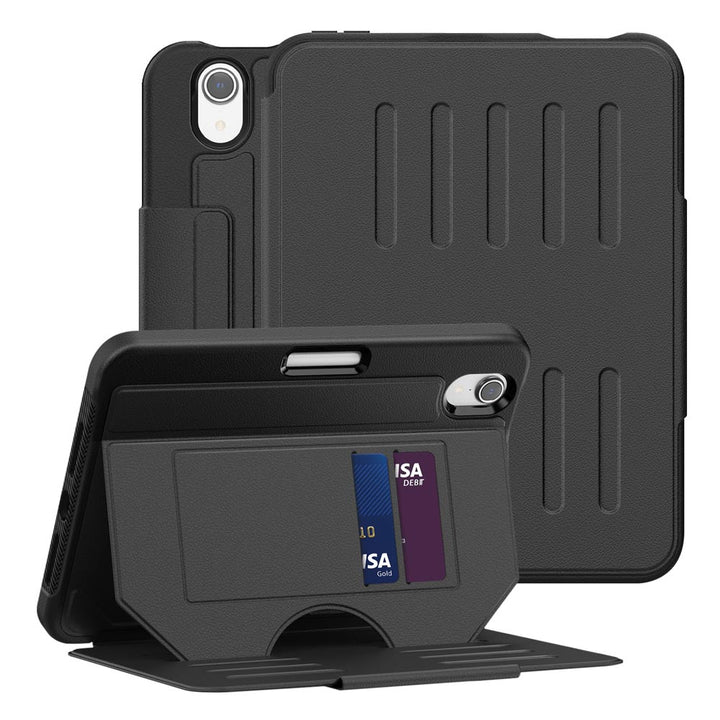 ARMOR-X iPad mini (A17 Pro) shockproof full protective case with magnetic stand & card slots.