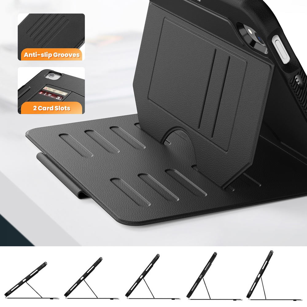 JCV-iPad-M6 | iPad mini (A17 Pro) | Shockproof Full Protective Case with Magnetic Stand & Card Slots