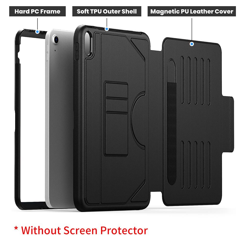 JCV-iPad-N5 | iPad 10.9 (10th Gen.) | Shockproof Full Protective Case with Magnetic Stand & Card Slots